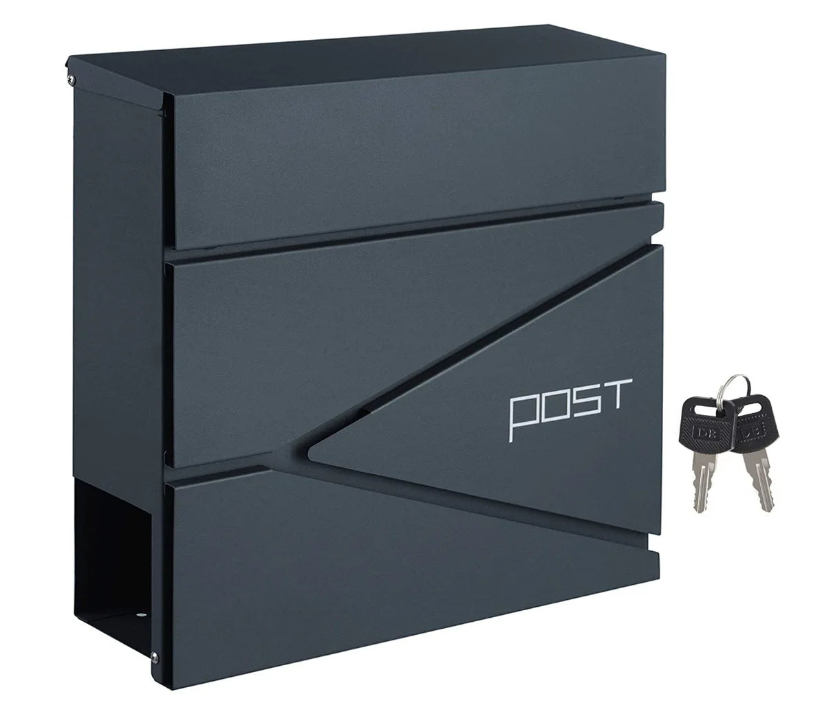 Modern Black Wall-Mounted Mailbox