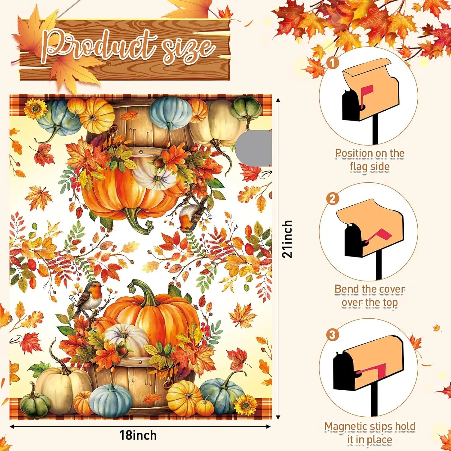 Fall Pumpkin Mailbox Cover