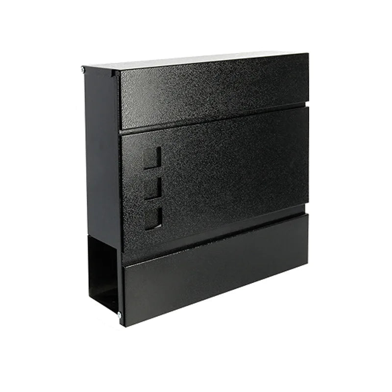 Modern Black Wall-Mounted Mailbox