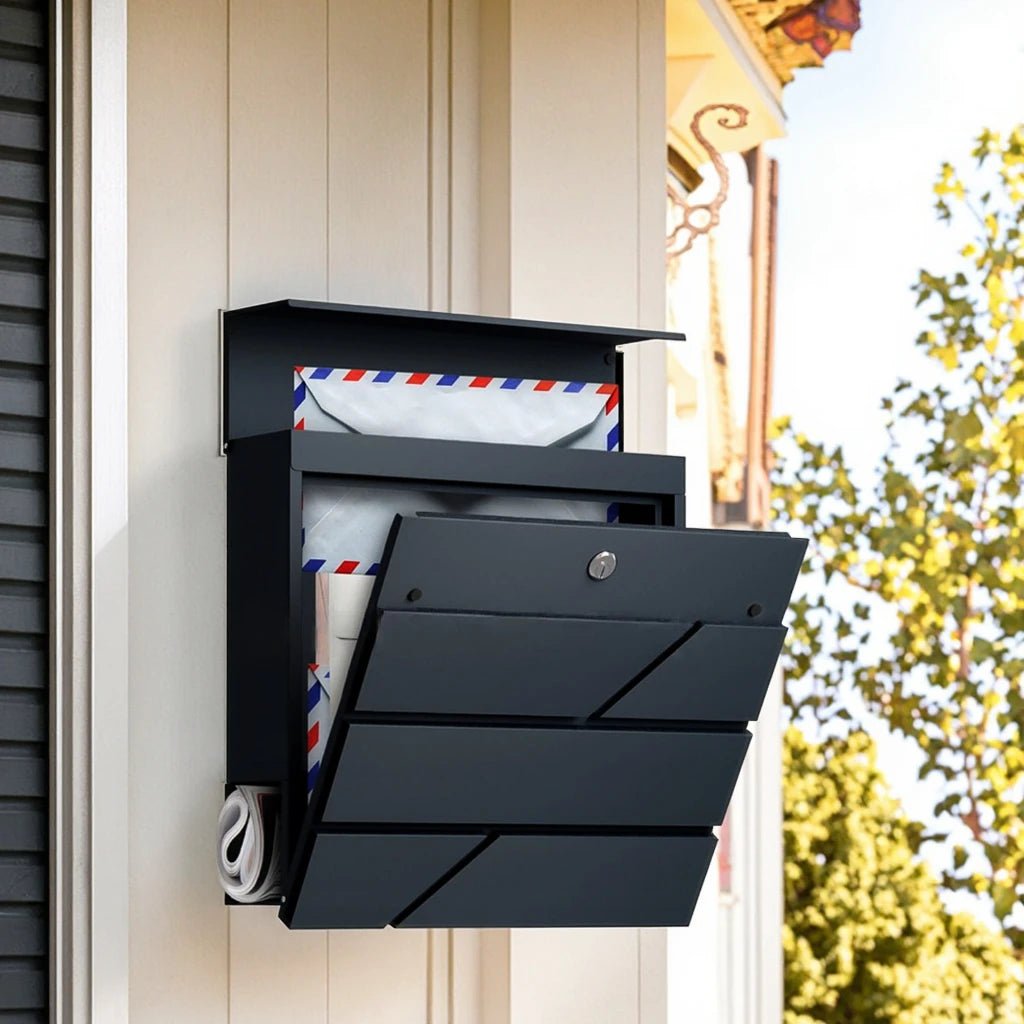 Modern Wall-Mounted Metal Mailbox