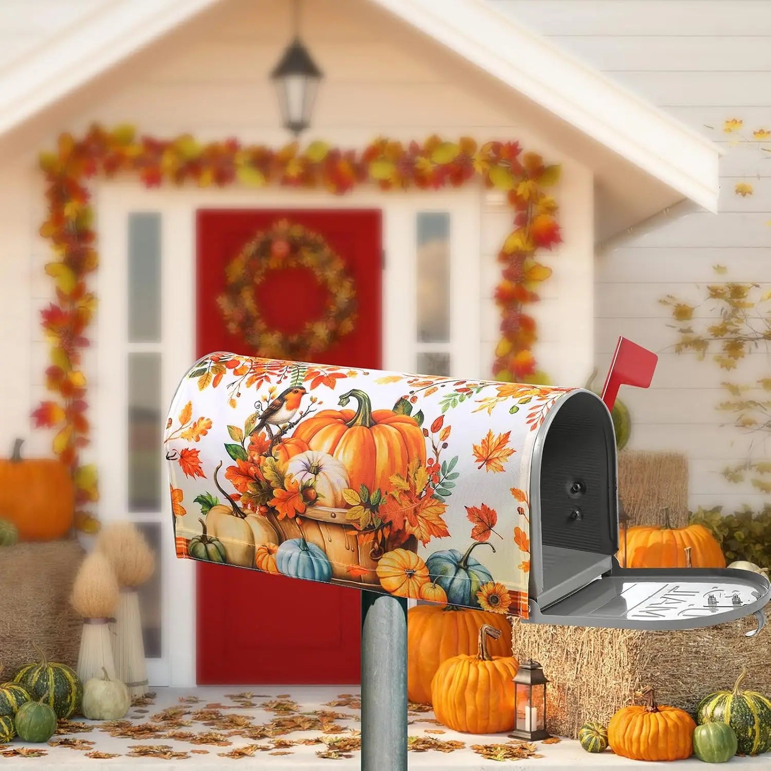 Fall Pumpkin Mailbox Cover