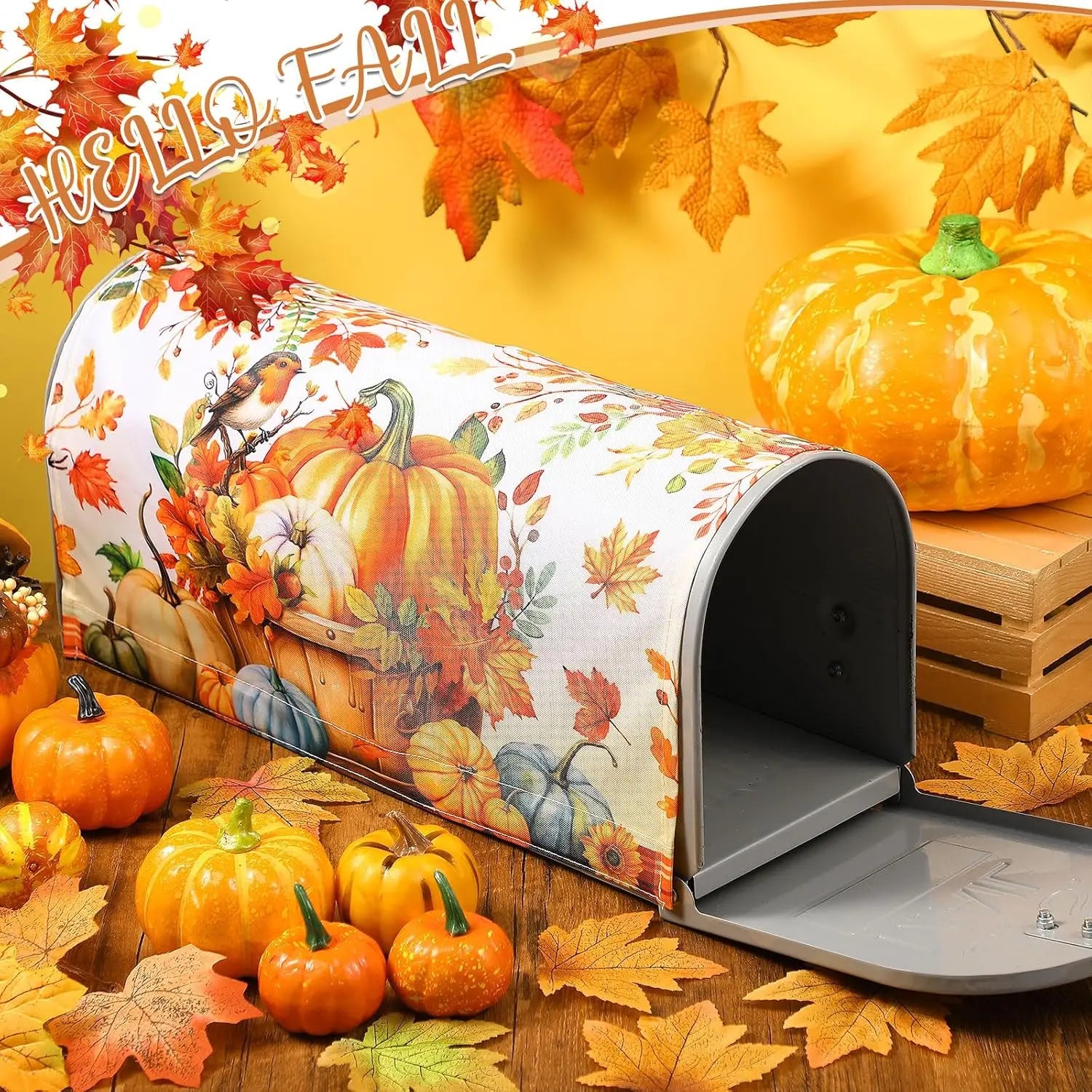 Fall Pumpkin Mailbox Cover