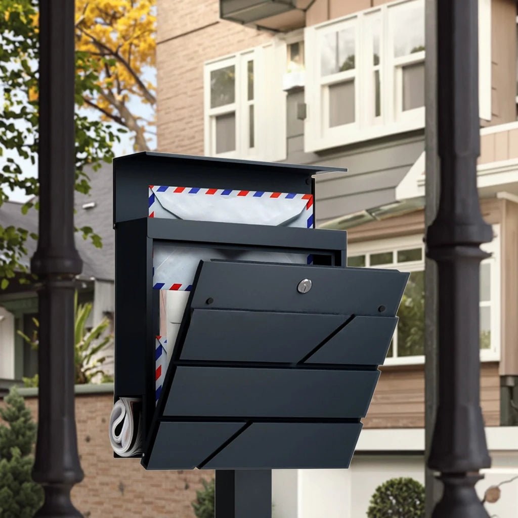 Modern Wall-Mounted Metal Mailbox