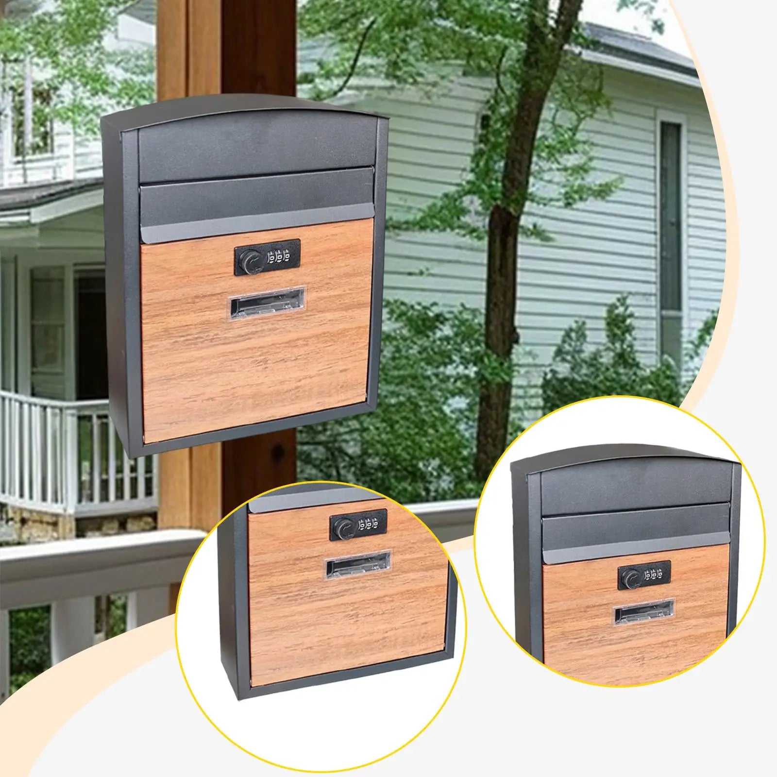 Modern Wall-Mounted Wooden Mailbox