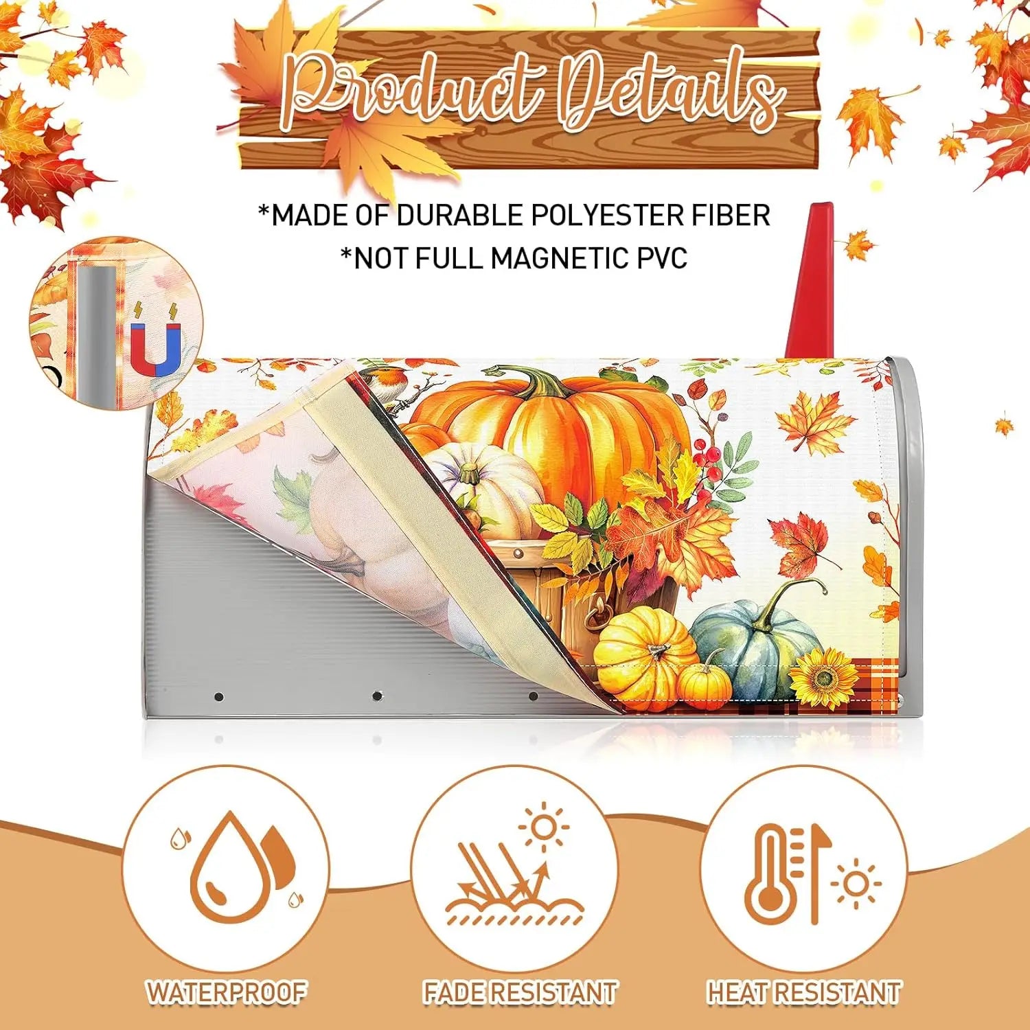 Fall Pumpkin Mailbox Cover