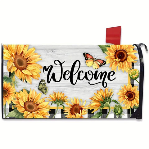 Sunflower Butterfly Mailbox Cover