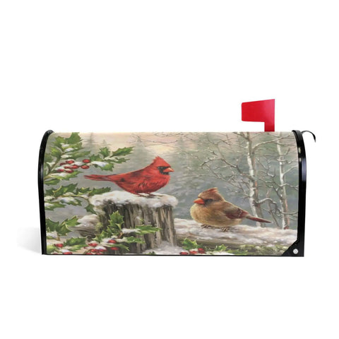 Winter Birds Mailbox Cover